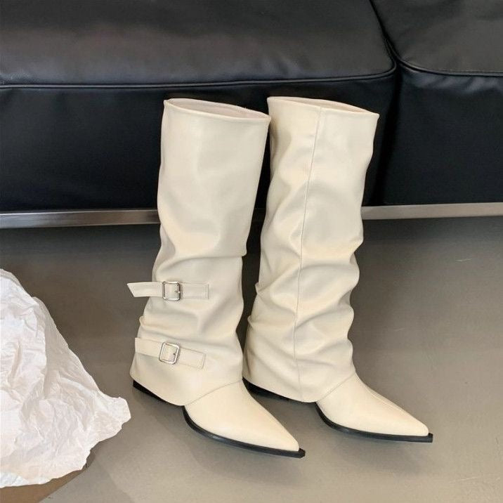 Slouchy Buckle Tall Boots.