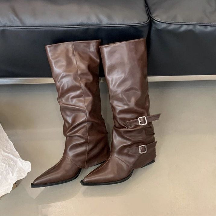Slouchy Buckle Tall Boots.