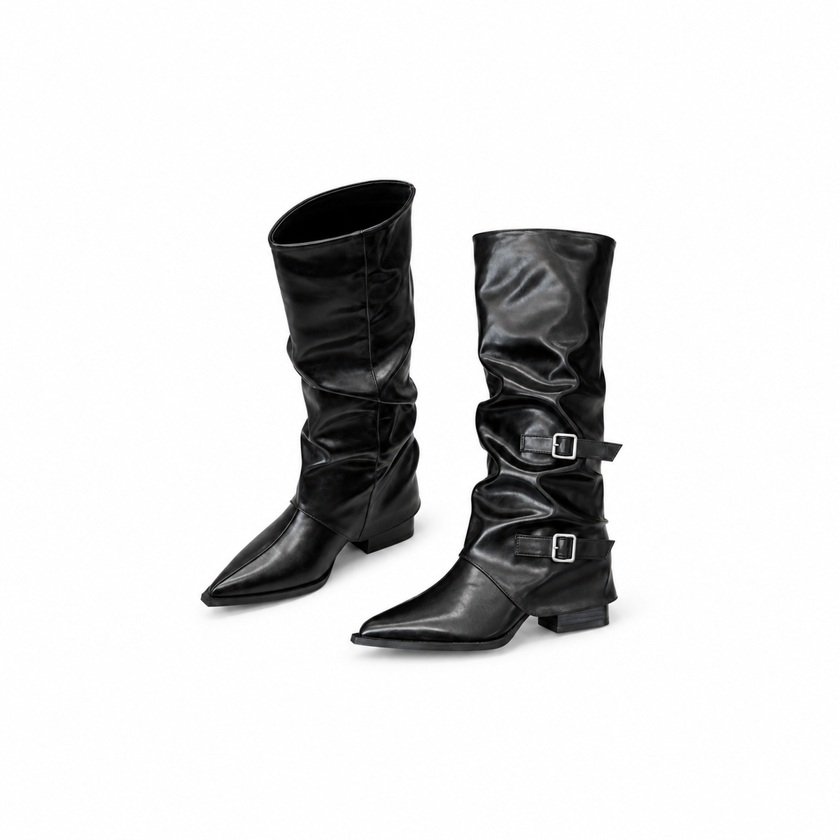 Slouchy Buckle Tall Boots.