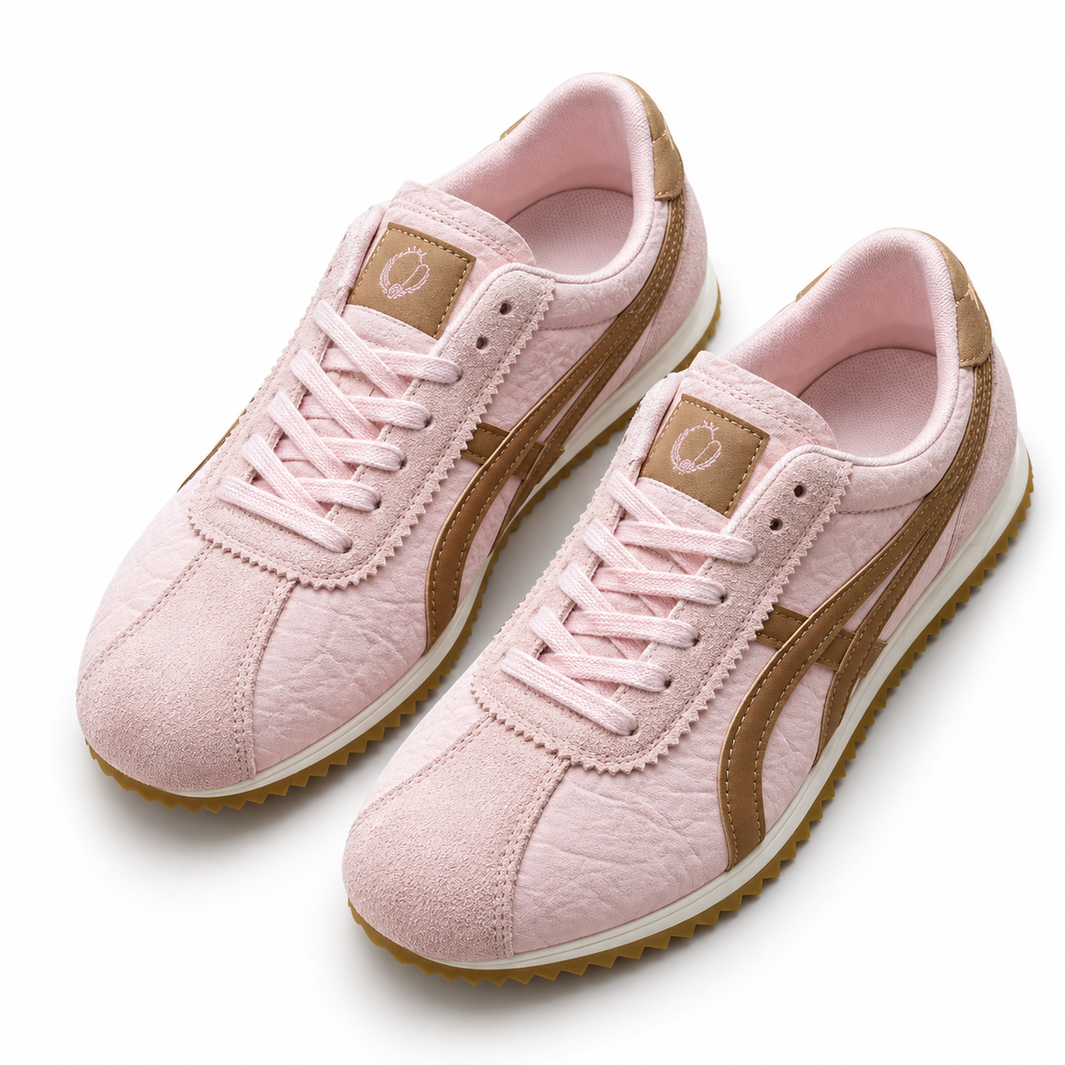 Retro Sneakers with Contrast Stripes.
