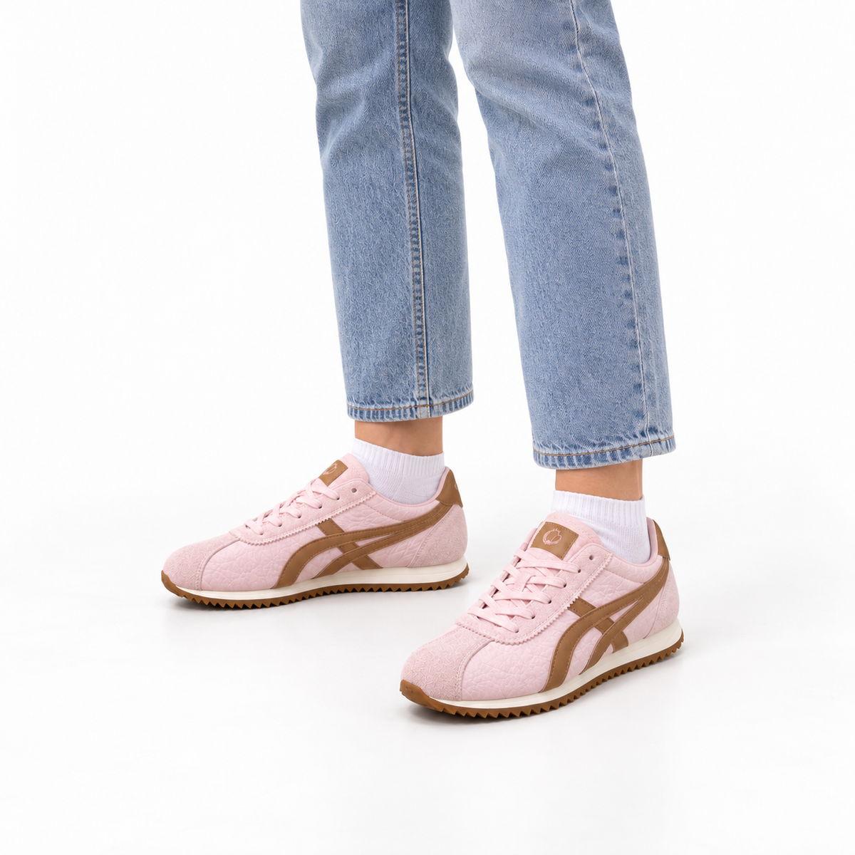 Retro Sneakers with Contrast Stripes.