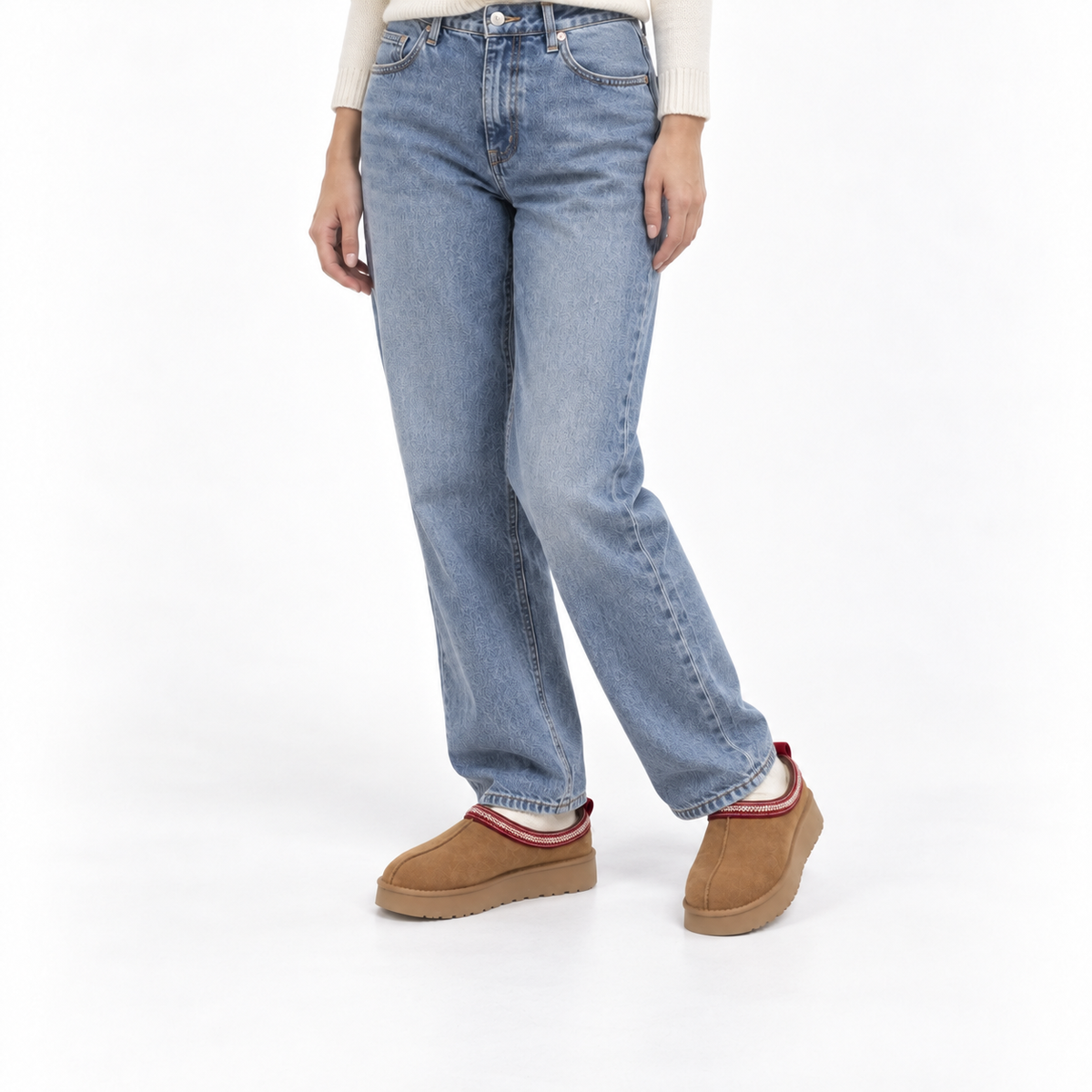 Braided-Trim Platform Slippers