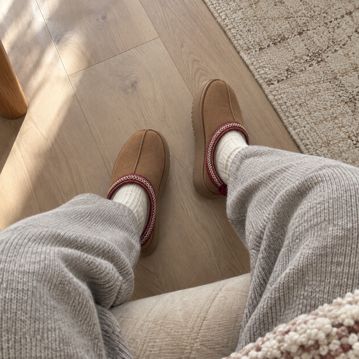 Braided-Trim Platform Slippers