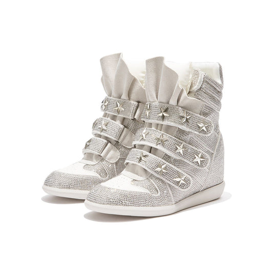 Star Rhinestone Wedge Sneakers.