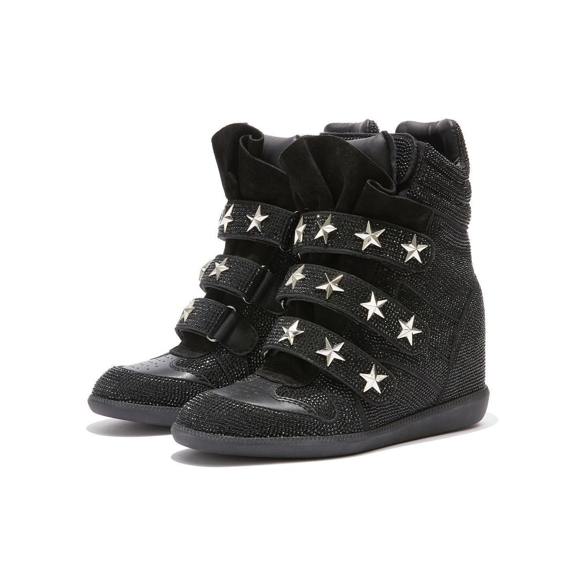 Star Rhinestone Wedge Sneakers.