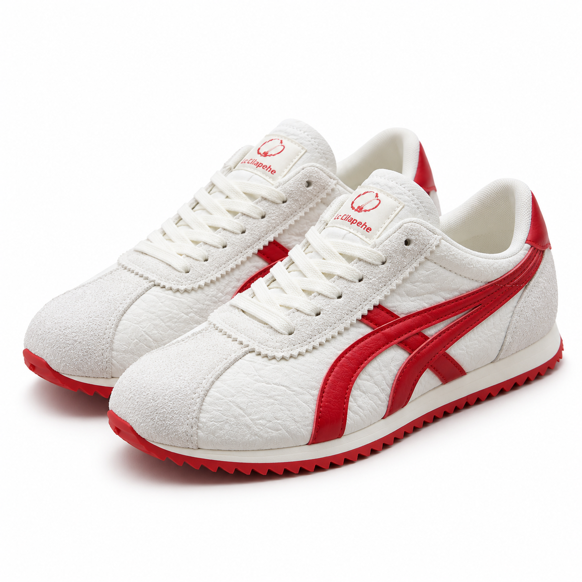 Retro Sneakers with Contrast Stripes.