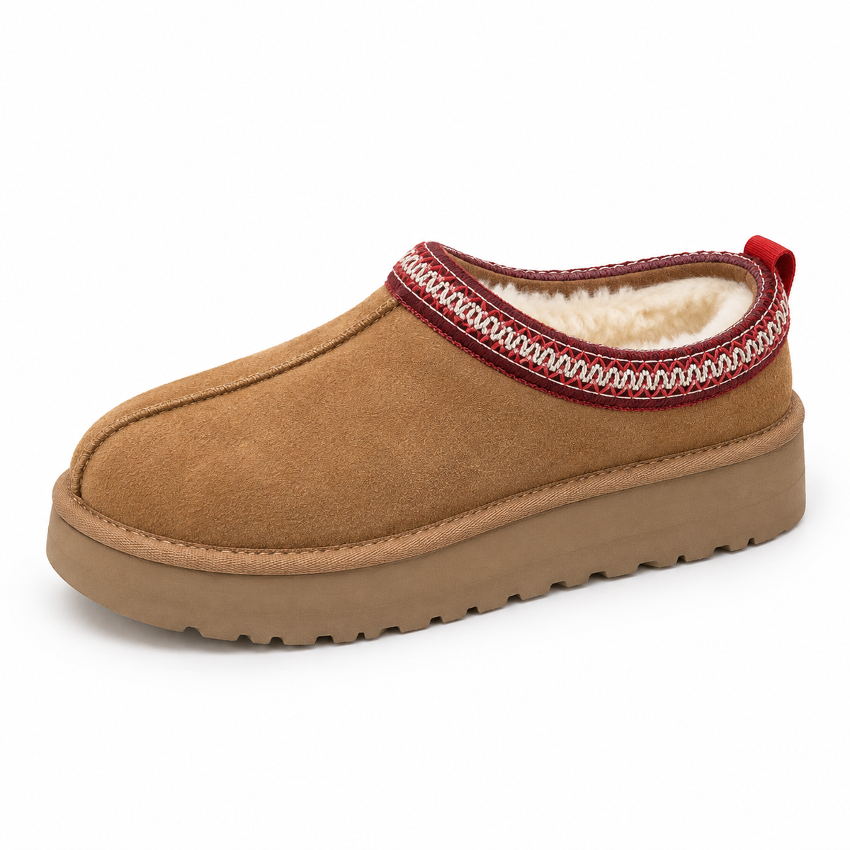 Braided-Trim Platform Slippers