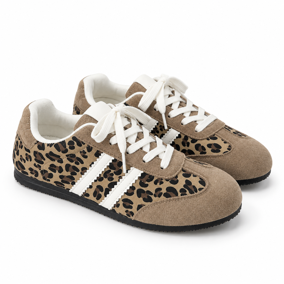 Retro Leopard Print Sneakers.