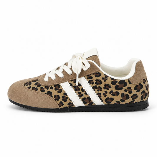 Retro Leopard Print Sneakers.