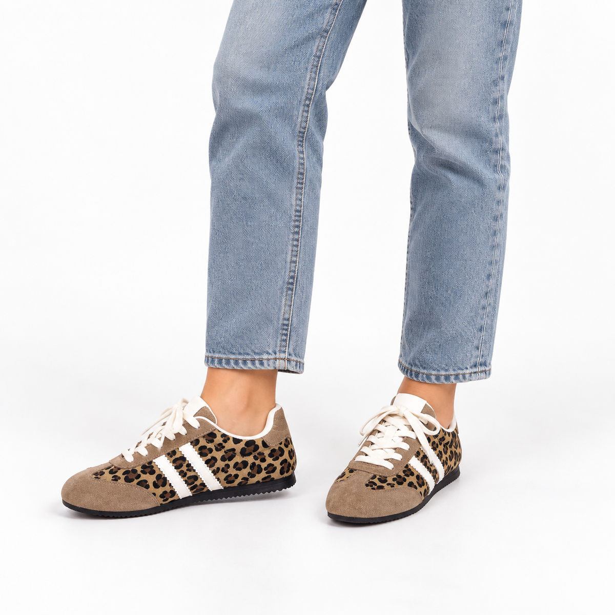 Retro Leopard Print Sneakers.